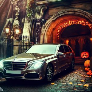 Paris Catacombs entrance on Halloween