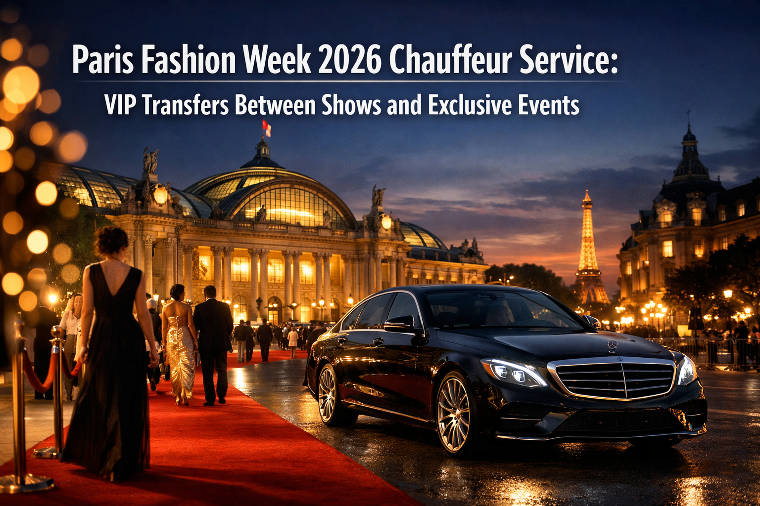 Professional () hero image featuring 'Paris Fashion Week 2026 Chauffeur Service: VIP Transfers Between Shows and Exclusive