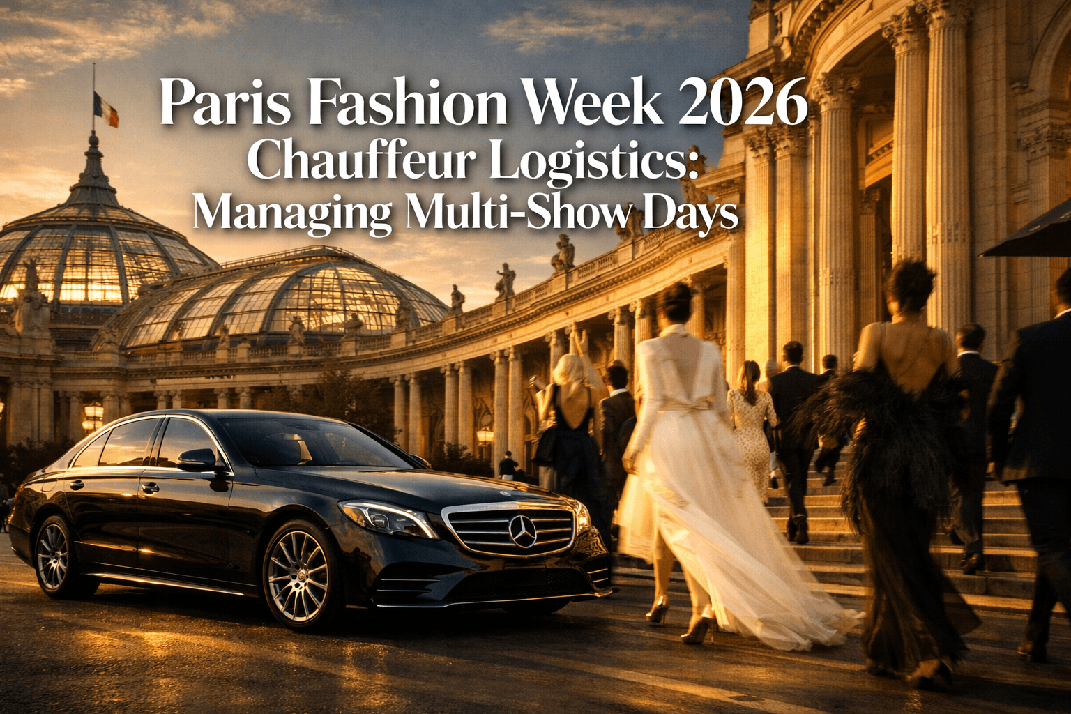 Professional () hero image with 'Paris Fashion Week 2026 Chauffeur Logistics: Managing Multi-Show Days' in extra large white
